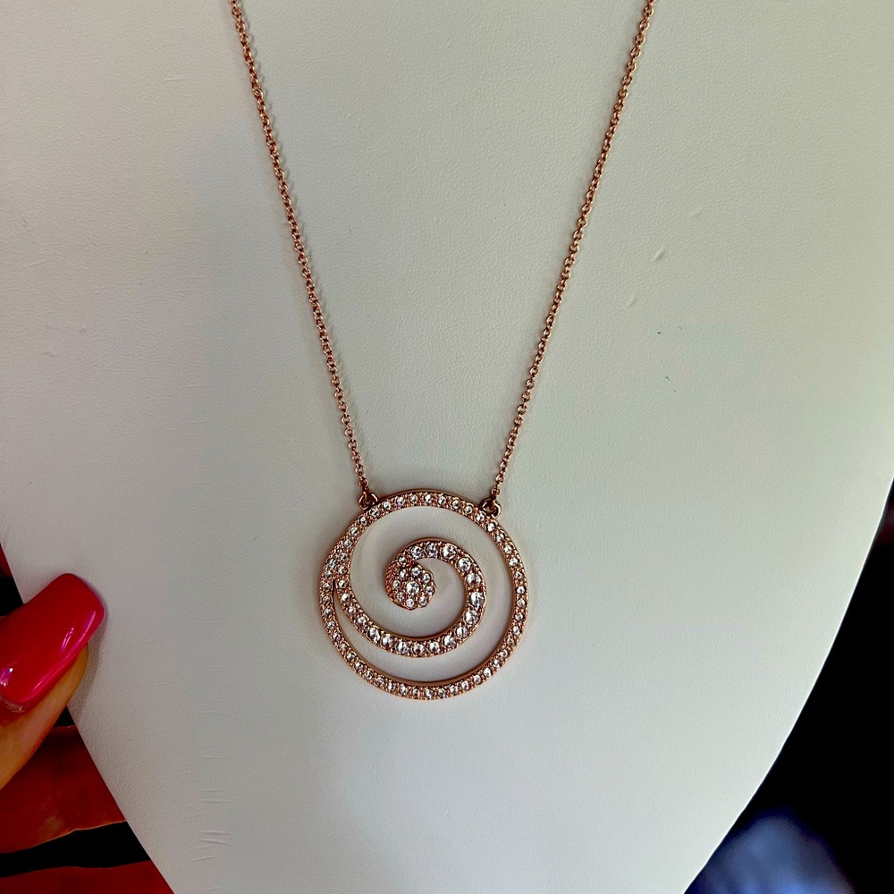 Touchstone Crystal Whirl Pendant, Rose Gold, used for display only
